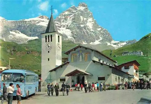 AK / Ansichtskarte 73981049 Cervinia_Aosta La Chiesa e Monte Cervino