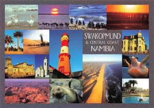 AK / Ansichtskarte  Swakopmund_Namibia Teilansichten Kuestenpanorama Leuchtturm Sonnenuntergang