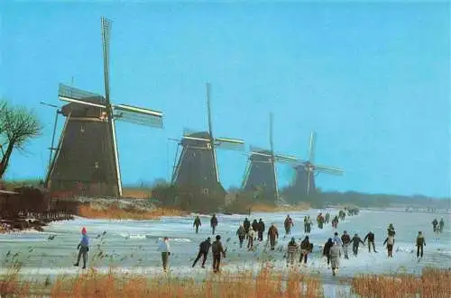 AK / Ansichtskarte  Kinderdijk_NL Drainage mills of the Kinderdijk-complex polder The Overwaard