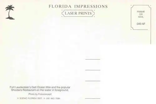 AK / Ansichtskarte  Fort_Lauderdale_Florida_USA Galt Ocean Mile and the popular Shooters Restaurant on the water in foreground aerial view
