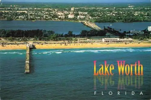 AK / Ansichtskarte  Lake_Worth Panorama Beach and pier on the Atlantic Ocean aerial view