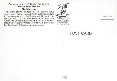 AK / Ansichtskarte 73981120 Florida_Keys_Florida_USA Aerial view of Bahia Honda and Seven Mile Bridges