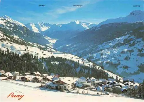 AK / Ansichtskarte  Pany-Luzein_GR Panorama Blick gegen Klosters Silvrettagruppe Pischahorn und Casanna