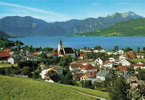 AK / Ansichtskarte  Weyregg_Attersee_Oberoesterreich_AT Panorama mit Schafberg