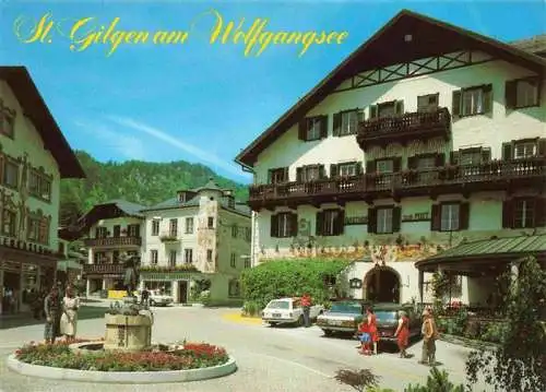 AK / Ansichtskarte  St_Gilgen__Wolfgangsee_AT Rathausplatz mit Mozartbrunnen