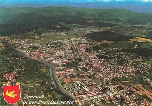 AK / Ansichtskarte  Loerrach_BW Fliegeraufnahme mit Tumringen und Burg Roetteln