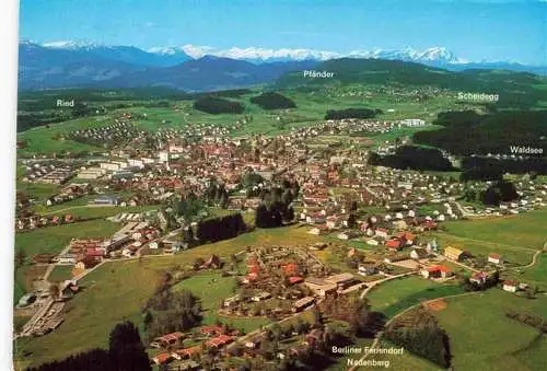 AK / Ansichtskarte  Lindenberg_Allgaeu Fliegeraufnahme mit Berliner Feriendorf Nadenberg