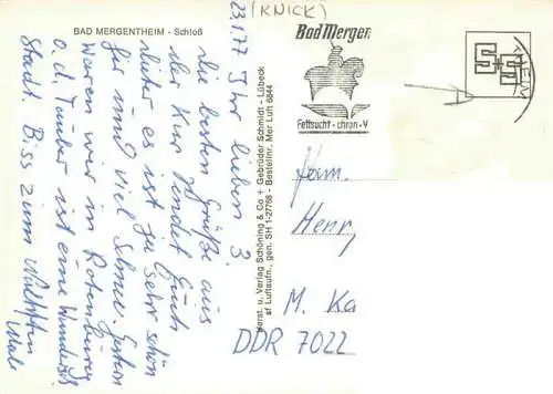 AK / Ansichtskarte  BAD_MERGENTHEIM Schloss