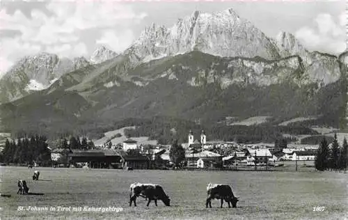 AK / Ansichtskarte  St_Johann_Tirol_AT Panorama mit Kaisergebirge