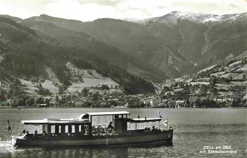 AK / Ansichtskarte 73981406 Zell_See_AT Panorama Blick ueber den See Fahrgastschiff Blick zur Schmittenhoehe Hohe Tauern