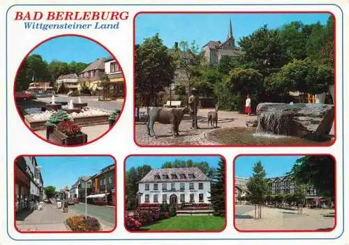 AK / Ansichtskarte  Bad_Berleburg Marktplatz Brunnen Strasse Kurverwaltung Stadtplatz