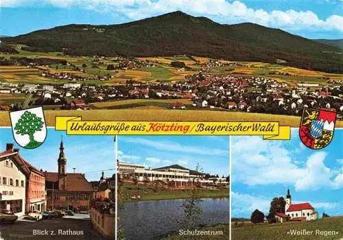 AK / Ansichtskarte  Koetzting Panorama Rathaus Schulzentrum Weisser Regen