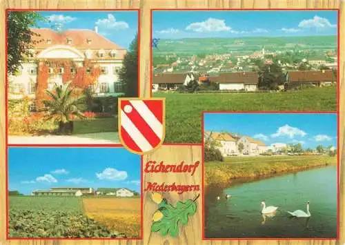 AK / Ansichtskarte  Eichendorf_Niederbayern Schloss Panorama Schwanenweiher