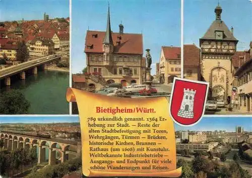 AK / Ansichtskarte 73981551 Bietigheim-Bissingen Bruecke Viadukt Rathaus Stadttor