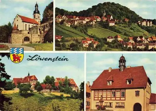 AK / Ansichtskarte  Loewenstein Ev Kirche Kloster Lichtenstein Rathaus Gasthof Linde