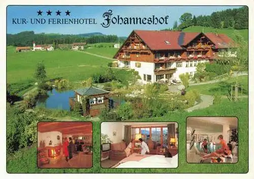 AK / Ansichtskarte 73981583 Oberstaufen Kur und Ferienhotel Johanneshof Gastraum Zimmer Hallenbad 