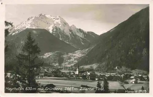 AK / Ansichtskarte  Mayrhofen_Zillertal_Tirol_AT Panorama Blick gegen Gruenberg Zillertaler Alpen