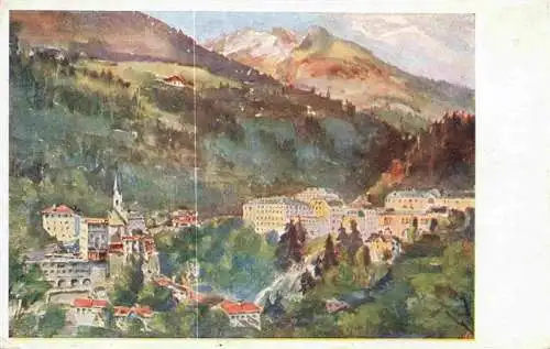 AK / Ansichtskarte 73981651 Bad_Gastein_AT Panorama Kuenstlerkarte Alpenlaendische Kunst