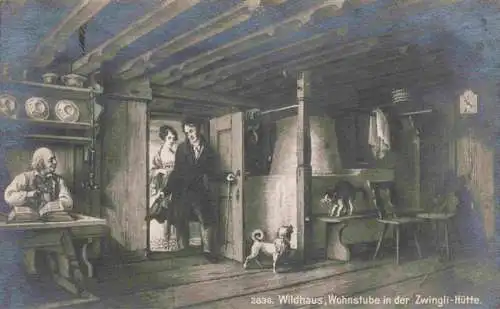 AK / Ansichtskarte  Wildhaus__SG Wohnstube in der Zwingli-Huette