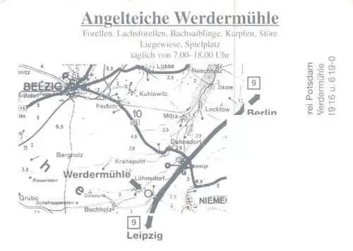 AK / Ansichtskarte  Niemegk_Brandenburg Angelteiche Werdermuehle