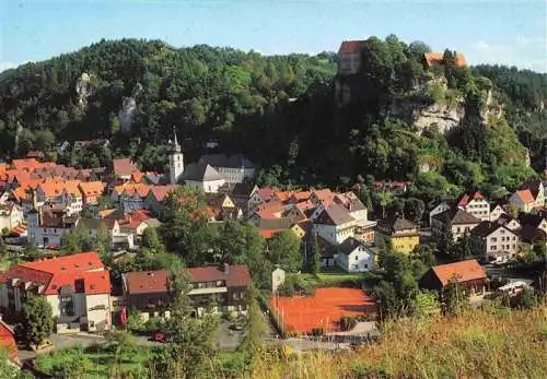 AK / Ansichtskarte  Pottenstein_Oberfranken Stadtblick mit Burg