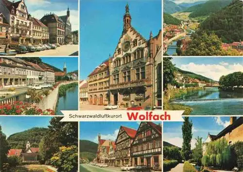AK / Ansichtskarte 73981692 Wolfach_Schwarzwald Ortsansichten Rathaus Markt Panorama Flusspartie