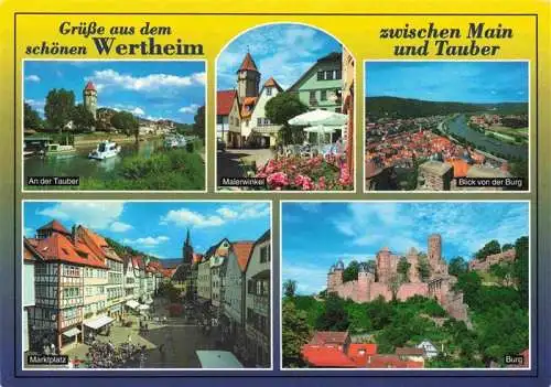 AK / Ansichtskarte  Wertheim_Main An der Tauber Malerwinkel Blick von der Burg Marktplatz Burg