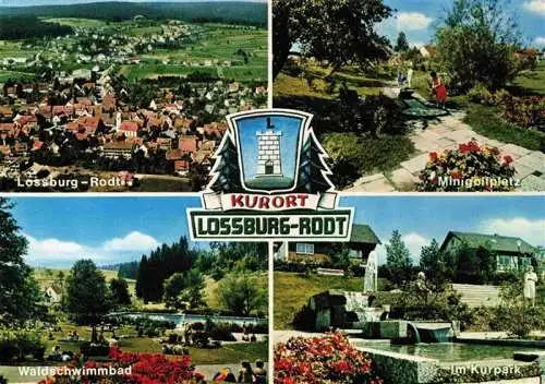 AK / Ansichtskarte 73981701 Rodt__Lossburg_BW Fliegeraufnahme Minigolfplatz Waldschwimmbad Kurpark