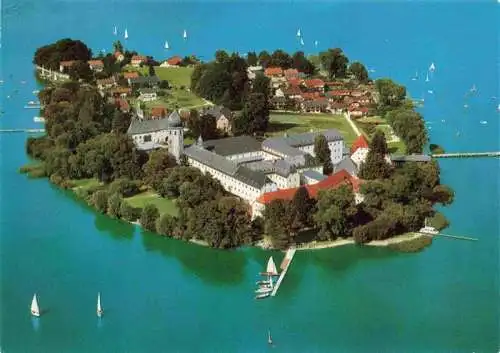 AK / Ansichtskarte 73981730 Fraueninsel_Chiemsee Abtei Frauenwoerth Fliegeraufnahme