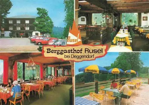 AK / Ansichtskarte  Deggendorf_Donau Berggasthof Rusel Gastraeume Terrasse