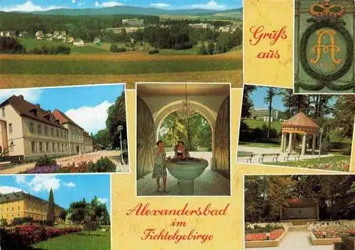 AK / Ansichtskarte 73981787 Alexandersbad_Bad_Wunsiedel_Bayern Altes Schloss mit Kuranlage Luisenquelle Kurhaus Musikpavillon