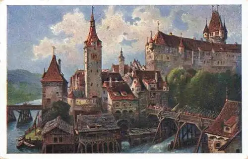 AK / Ansichtskarte 73981810 Steyr_Enns_Oberoesterreich Altstadt Die alte Eisenstadt 16. Jhdt. Kuenstlerkarte