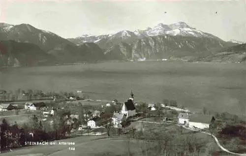 AK / Ansichtskarte  Steinbach_Attersee_Oberoesterreich_AT Panorama Blick ueber den Attersee Alpen