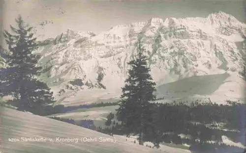 AK / Ansichtskarte  Appenzell_IR Winterpanorama Saentiskette vom Kronberg aus gesehen Appenzeller Alpen