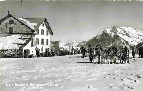 AK / Ansichtskarte  Grindelwald_BE Berghotel Maennlichen mit Wetterhon Wintersportplatz Berner Alpen