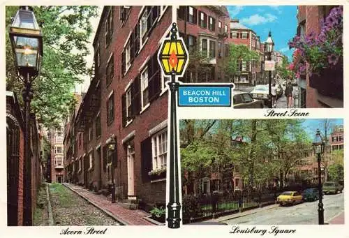 AK / Ansichtskarte 73981973 BOSTON__Massachusetts_USA Beacon Hill Acorn Street Louisburg Square Street Scene