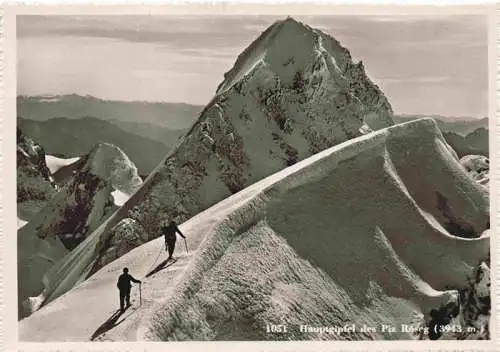 AK / Ansichtskarte  Piz_Roseg_3937m_GR Gebirgspanorama Bergsteiger Bergwelt Berninagruppe