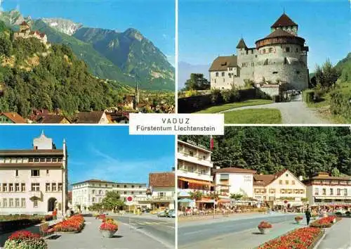 AK / Ansichtskarte  Vaduz_Liechtenstein_FL Panorama Schloss Hauptstrasse Ortszentrum