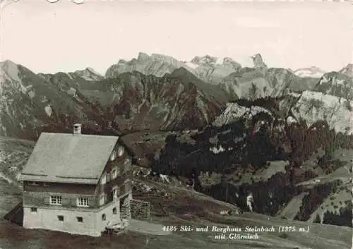 AK / Ansichtskarte  Einsiedeln__SZ Ski- und Berghaus Steinbach ueber den Sihlsee Alpenpanorama