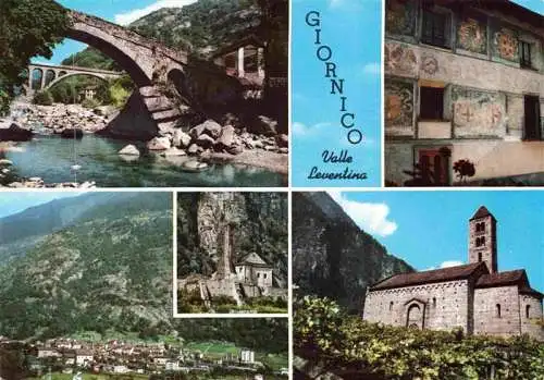 AK / Ansichtskarte  Giornico_Leventina_TI Steinbruecke Kirche Panorama