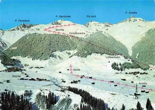 AK / Ansichtskarte  Disentis_GR Panorama Skigebiet mit Segnas und Acletta
