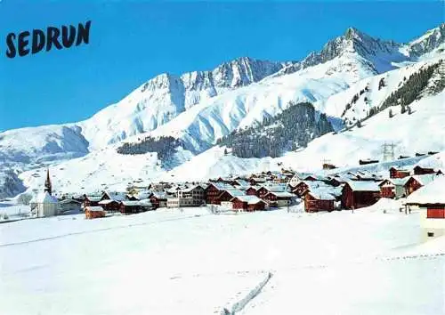 AK / Ansichtskarte  Sedrun_Surselva_GR Winterpanorama Skigebiet von Milez mit Piz Crispalt und Culmatsch