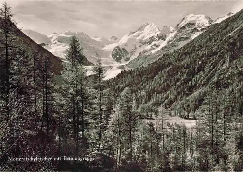 AK / Ansichtskarte  Morteratschgletscher_GR mit Berninagruppe