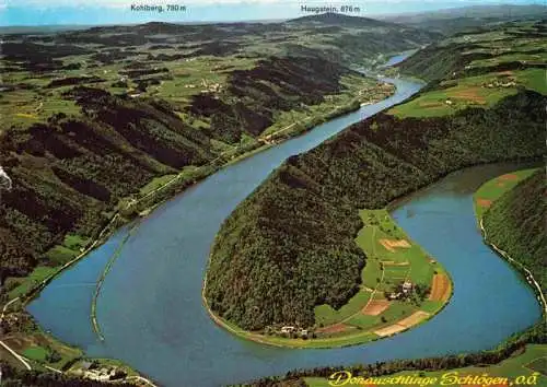 AK / Ansichtskarte  Schloegener_Schlinge_Haibach_Donau_Oberoesterreich_AT Donauschlinge mit Blick gegen Wesenufer Kohlberg Haugstein