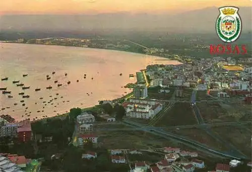 AK / Ansichtskarte  Rosas_Costa_Brava_Cataluna_ES Kuestenpanorama Abendstimmung