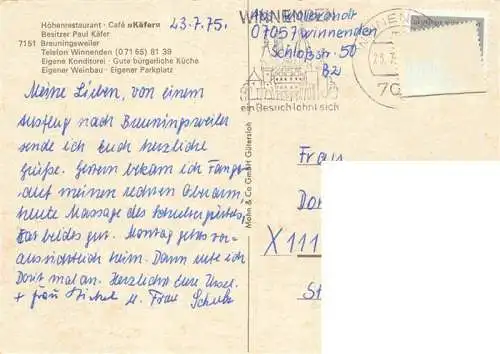 AK / Ansichtskarte  Breuningsweiler Hoehenrestaurant Café Kaefer Terrasse