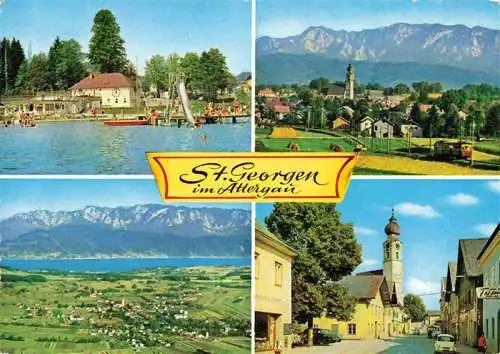 AK / Ansichtskarte 73982141 St_Georgen_Attergau_Traunviertel_AT Freibad Panorama Zentrum Kirche