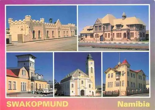 AK / Ansichtskarte 73982155 Swakopmund_Namibia Gebaeude Alte Kaserne Gefaengnis Haus Altona Kirche Ritterburg