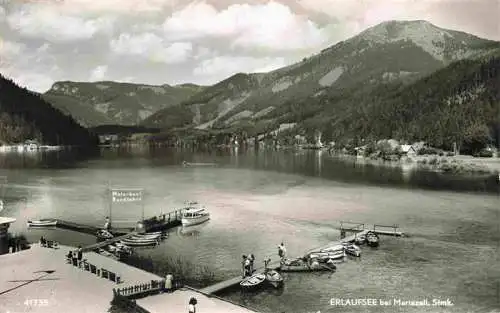 AK / Ansichtskarte 73982211 Erlaufsee_Mariazell_Steiermark_AT Panorama Bootshafen