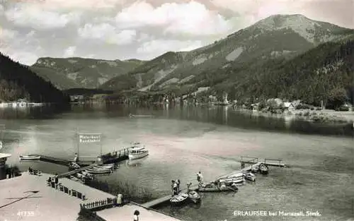 AK / Ansichtskarte  Erlaufsee_Mariazell_Steiermark_AT Panorama Bootshafen